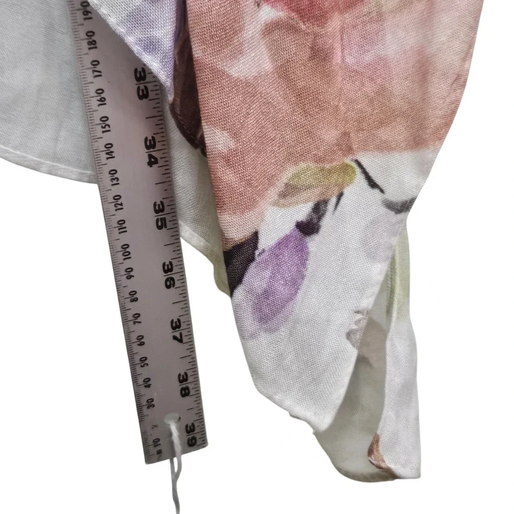 Elizabeth Gillett Anthropologie Kimono Wrap OS Floral Lace Trim Boho Shrug Fairy